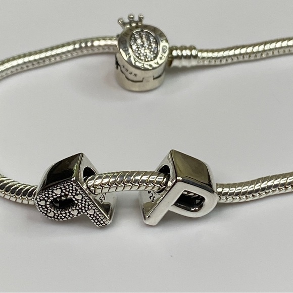 Sterling Silver Letter P Charm - Picture 7 of 8